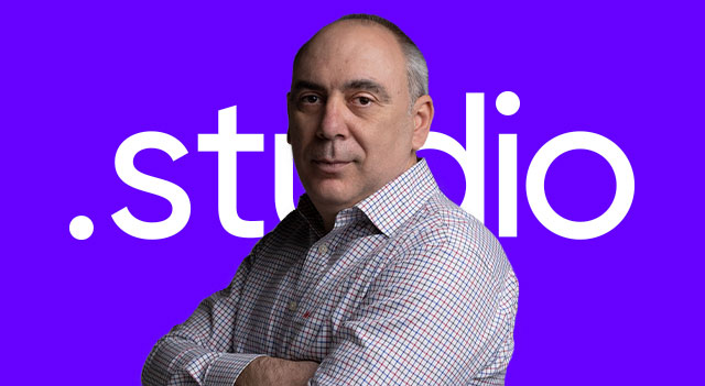Headshot of Financial Director Creative Studio with colorful background