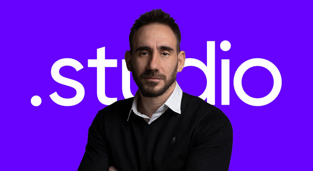 Headshot of CEO Creative Studio with colorful background